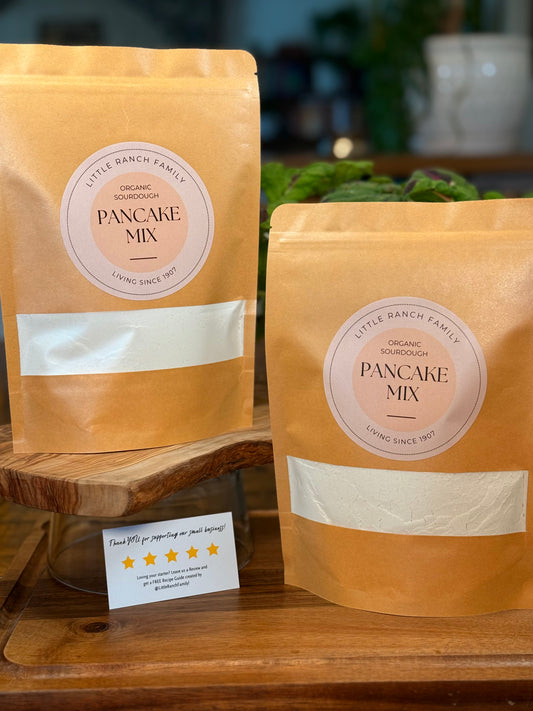 “The BEST” Organic Sourdough Pancake Mix—Original, Valrhona Chocolate, & Pumpkin Spice (2 Bags)